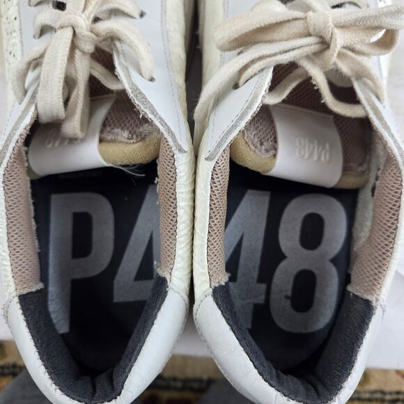 Monza Paisley - Women P448 Sneakers Womens 7.5 8 38 Low‎ Top White Patent Leather Skate Sk8 Streetwear